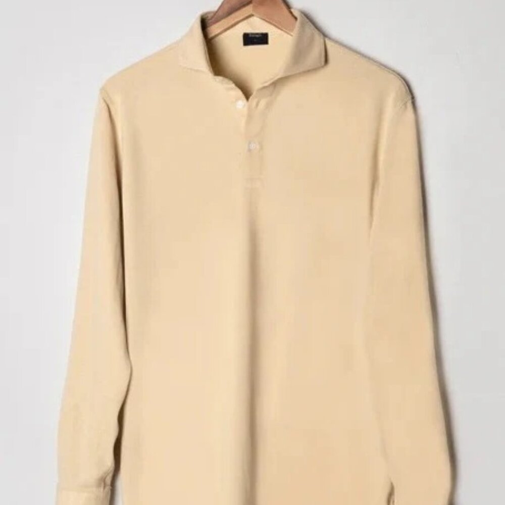 Brisk Tan Feather Soft Piqué Full Sleeve Polo